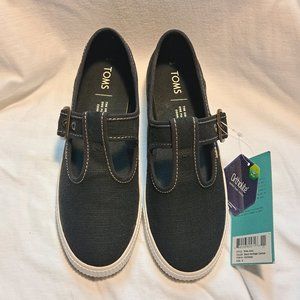 Toms Joon Black Heritage Canvas BRAND NEW with Tags! Women's Size 6 Ortholite